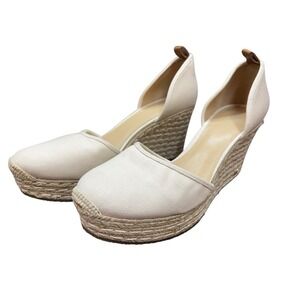 Michael Kors Kendrick Espadrille Wedge Heels 10 Natural Beige Beach Summer Dress